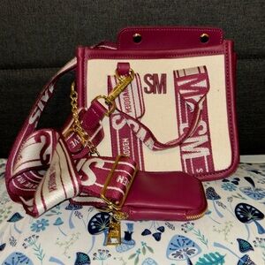 Fushia Steve Madden Mini Canvas Tote Bag w/ Strap